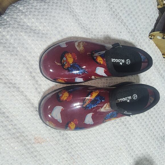 SLOGGERS EUC WOMENS SZ 8 ROOSTER WATERPROOF GARDEN CLOGS SHOES - Picture 2 of 9